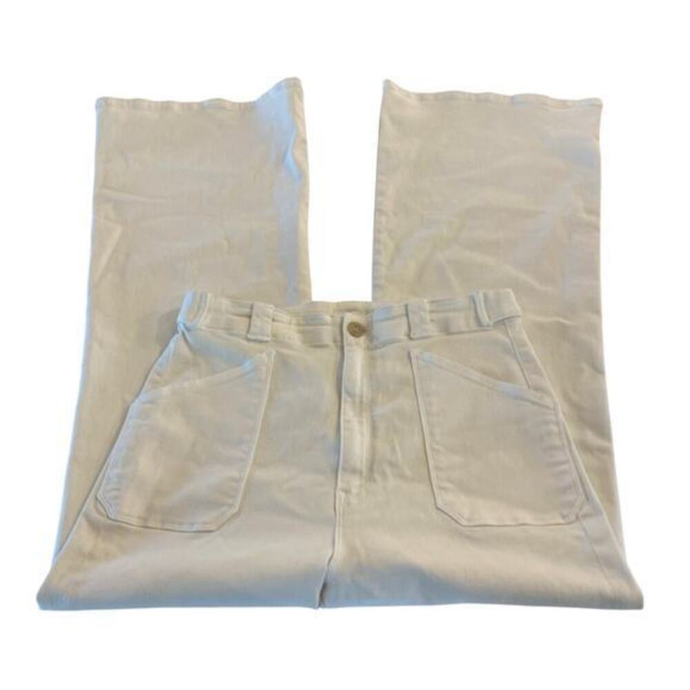 Mother Denim The Elbow Grease Roller Sneak in Antique White‎ Wide Leg size 31 - Picture 5 of 14